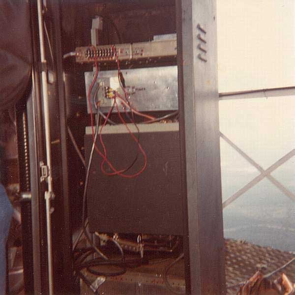 Back of the N5FL/R cabinet at the 1,100-foot platform, Cedar Hill, February 1982