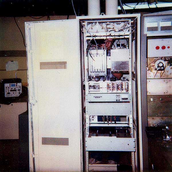 Front of the Moody equipment rack after the March 1985 cleanup