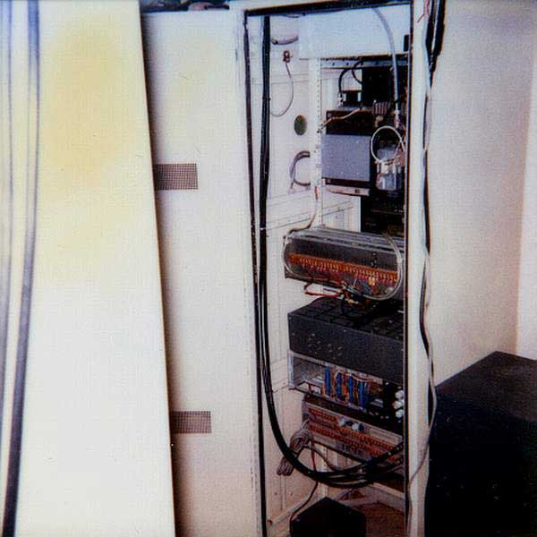 Back of the Moody equipment rack after the March 1985 cleanup